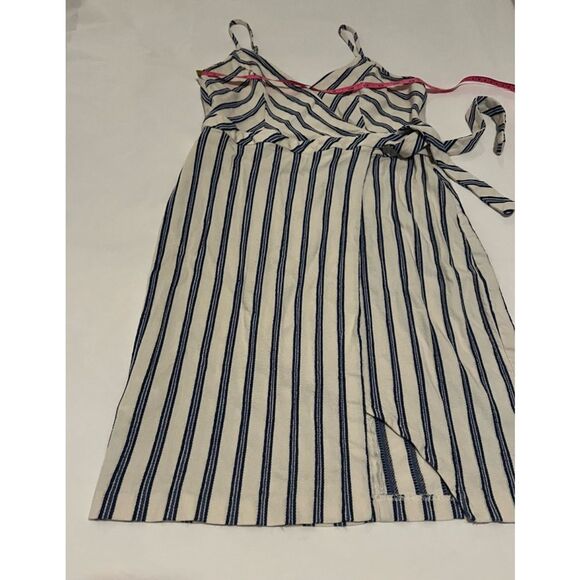 Women's BCBGeneration Striped Wrap Dress Size M White Blue - Picture 5 of 7